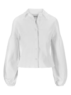 Janne White Denim Blouse - White Denim