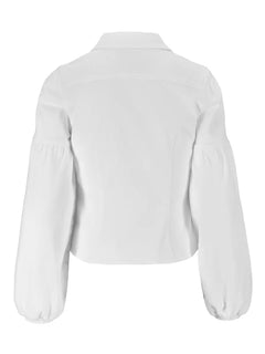 Janne White Denim Blouse - White Denim