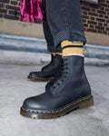1460 Serena Faux Fur Lined Leather Lace Up Boots - Black