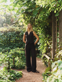 Johanne Linen Vest - Black