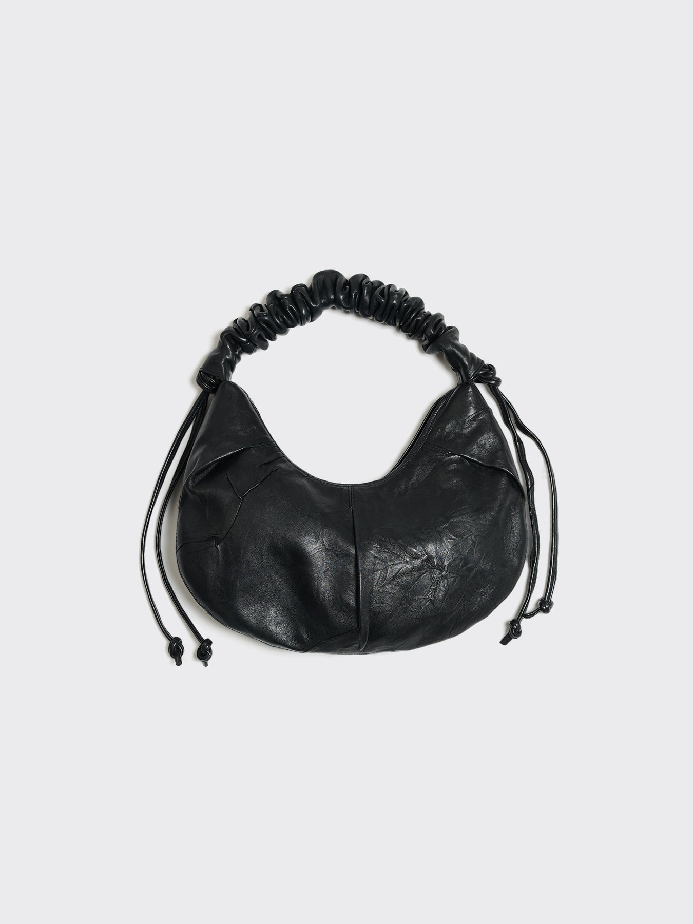 Leni Cocoon Leather Bag - Black