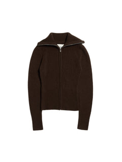 Line Wool Cardigan - Dk. Brown