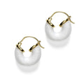 Petit White Swell Hoop - Gold