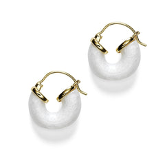 Petit White Swell Hoop - Gold