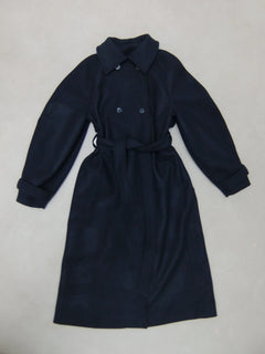 Wool Trench Coat - Navy