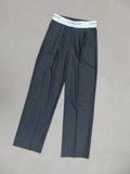 Branded Waistband Trousers - Steel Grey
