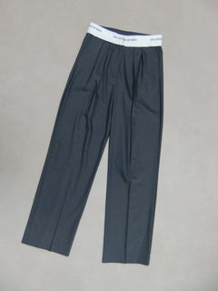 Branded Waistband Trousers - Steel Grey