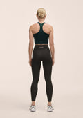 Overlap High Waist Tights - Black