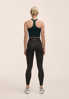 Overlap High Waist Tights - Black