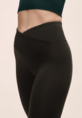 Overlap High Waist Tights - Black