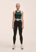 Overlap High Waist Tights - Black