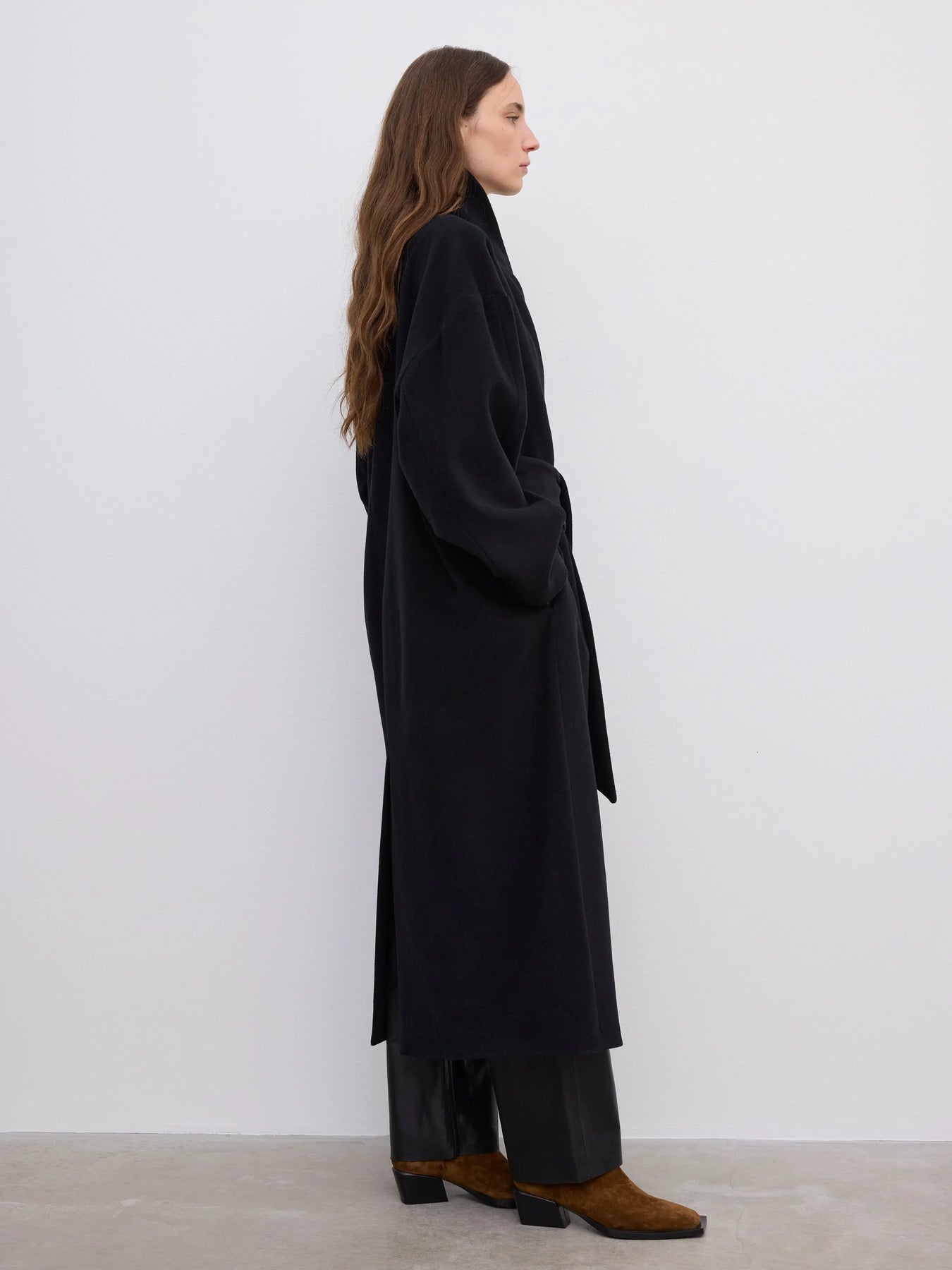 Relaxed Wool Coat - Black