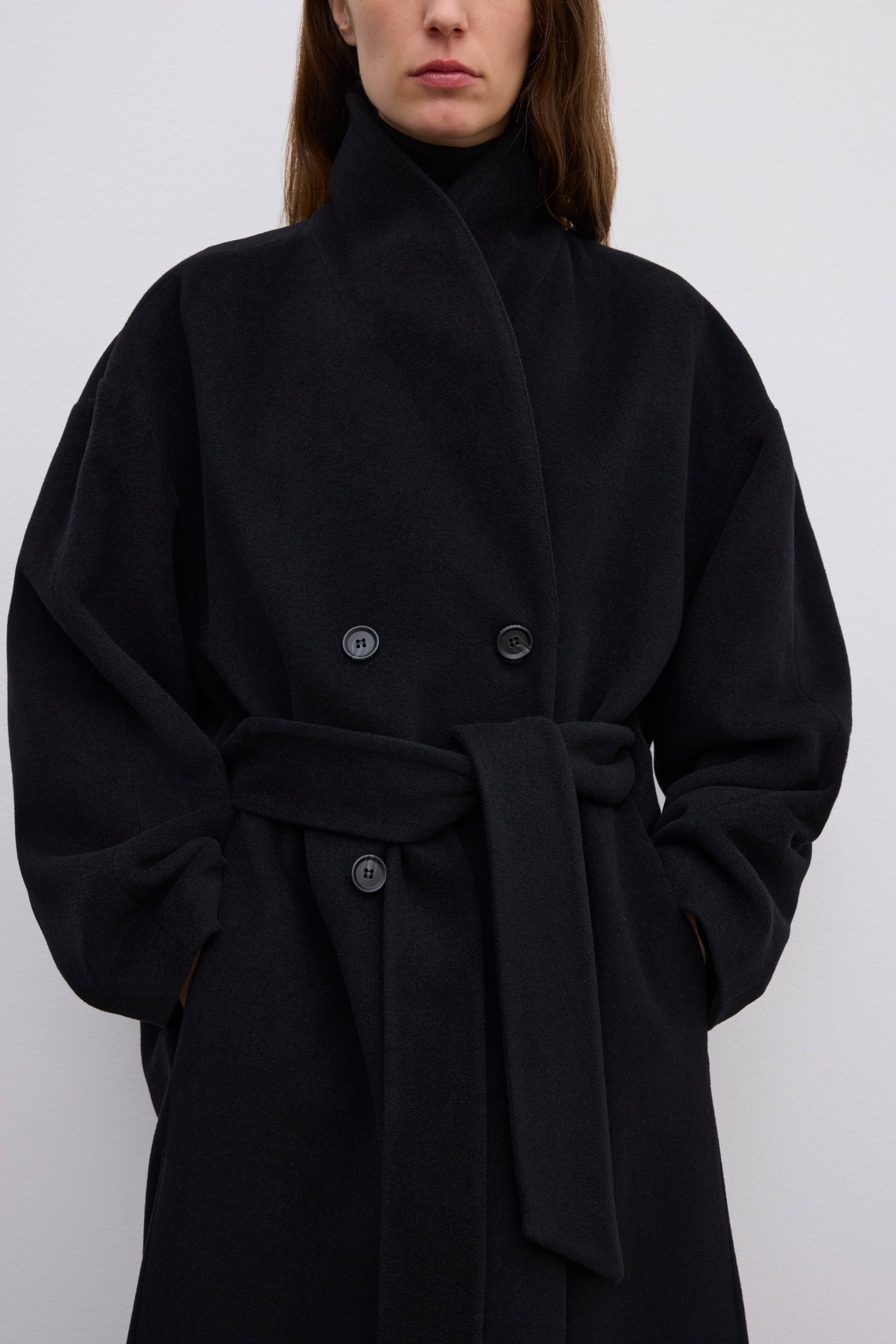 Relaxed Wool Coat - Black