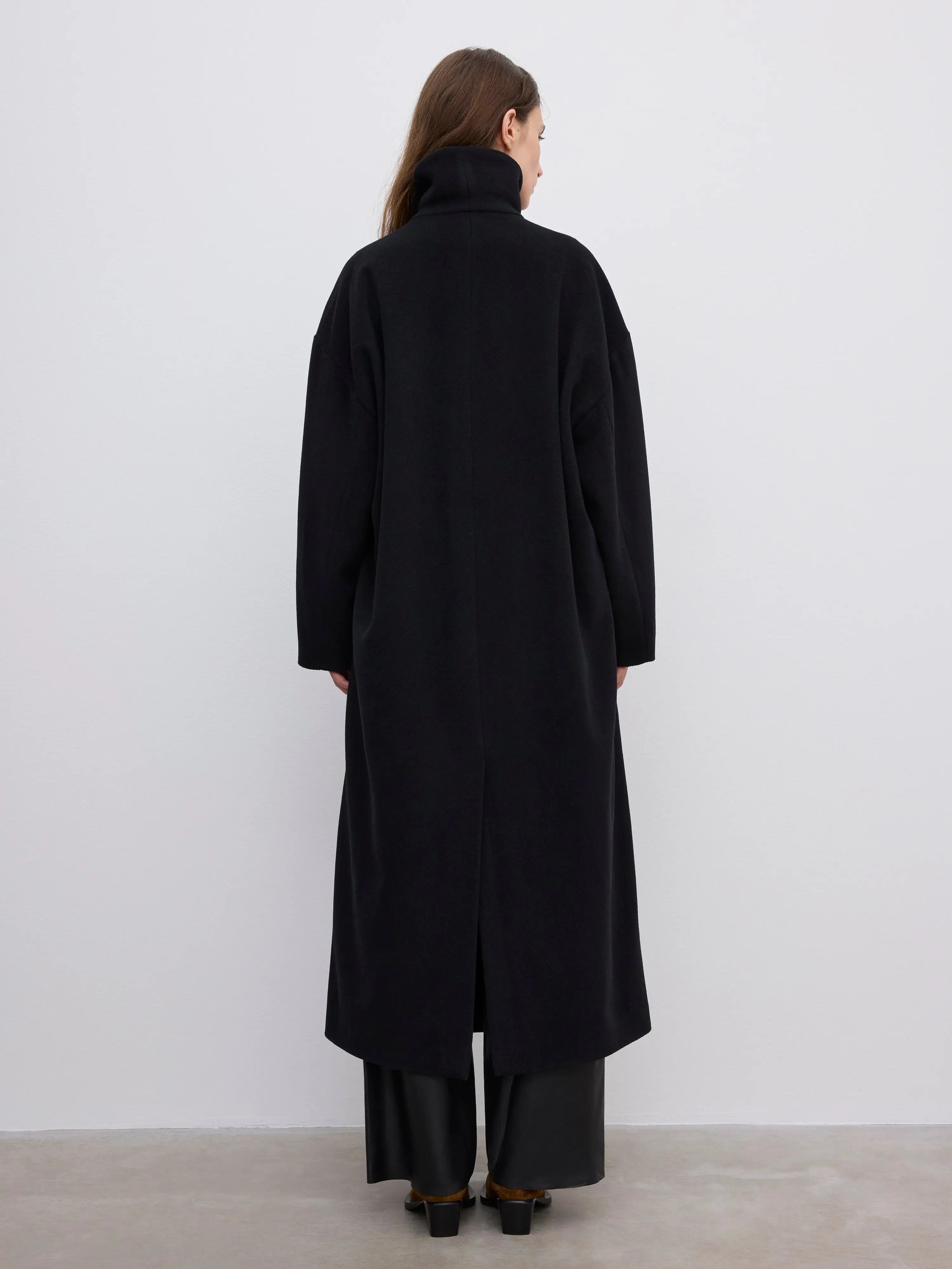 Relaxed Wool Coat - Black