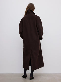 Relaxed Wool Coat - Chocolate Brown
