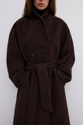 Relaxed Wool Coat - Chocolate Brown