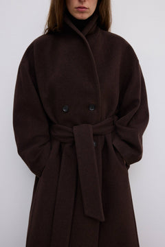 Relaxed Wool Coat - Chocolate Brown
