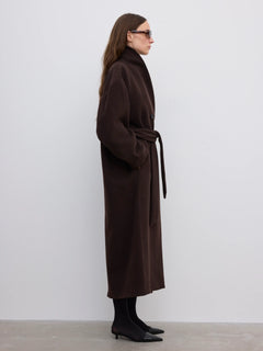 Relaxed Wool Coat - Chocolate Brown