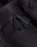 Adrian Virginia Leather Tassel Loafers - Black
