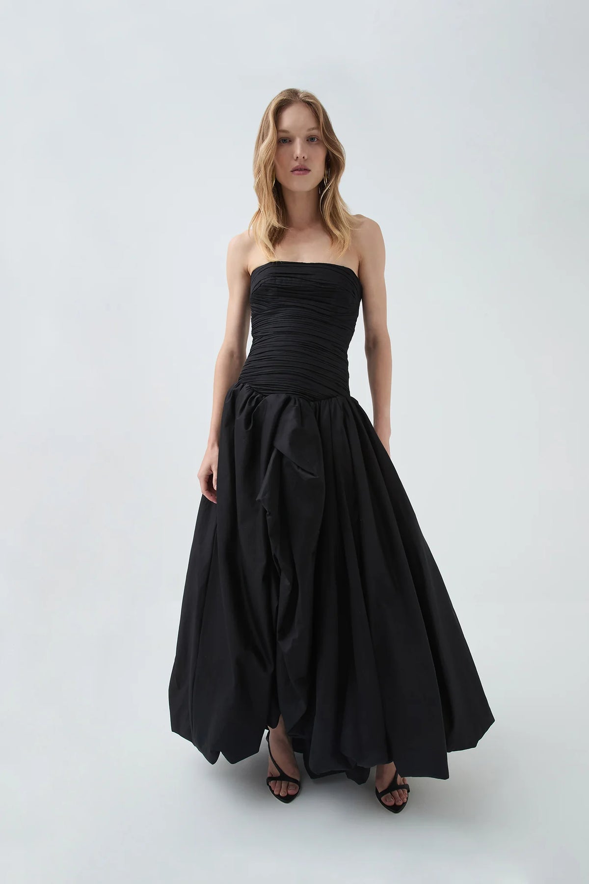 Violette Bubble Hem Maxi Dress - Black