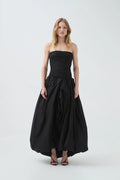 Violette Bubble Hem Maxi Dress - Black