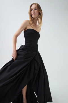 Violette Bubble Hem Maxi Dress - Black