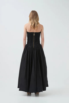 Violette Bubble Hem Maxi Dress - Black