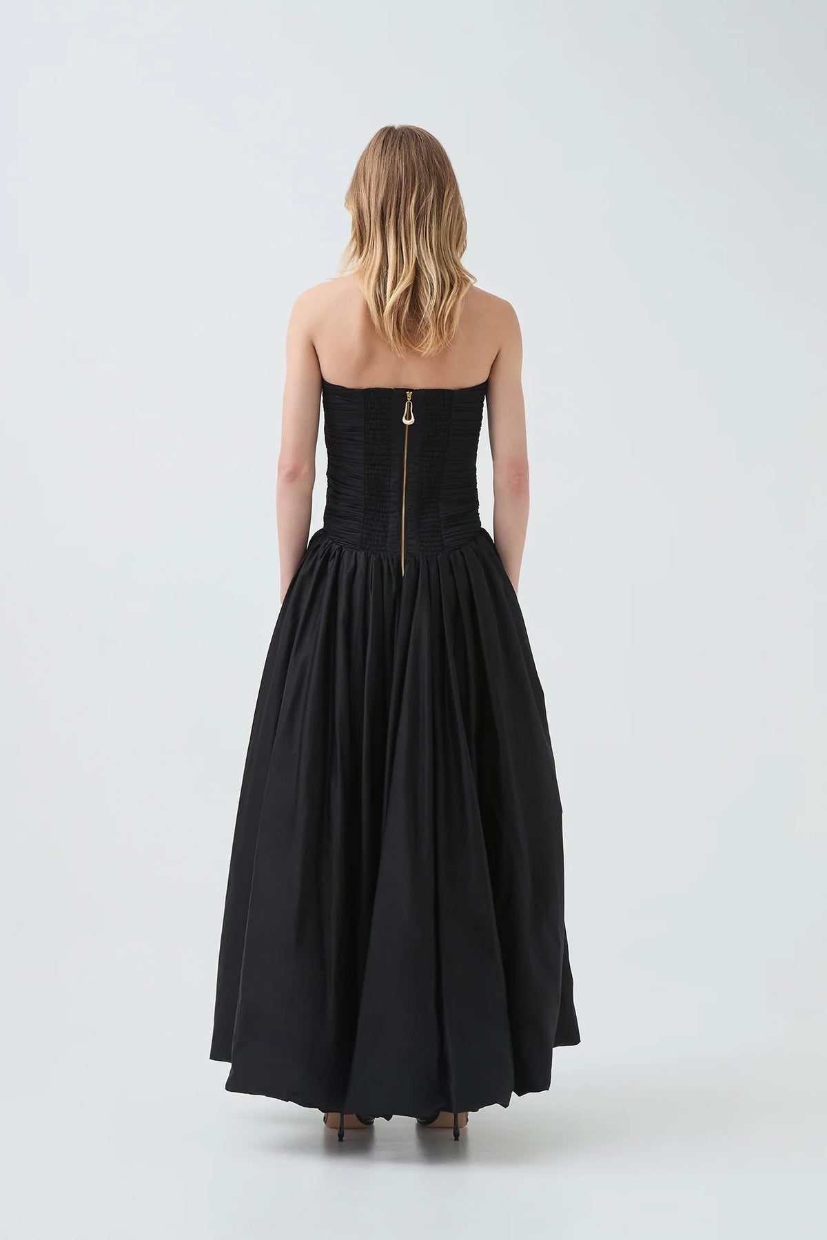 Violette Bubble Hem Maxi Dress - Black