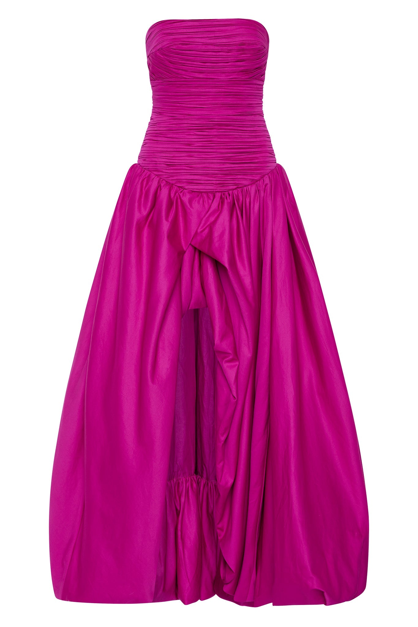 Violette Bubble Hem Maxi Dress - Deep Magenta