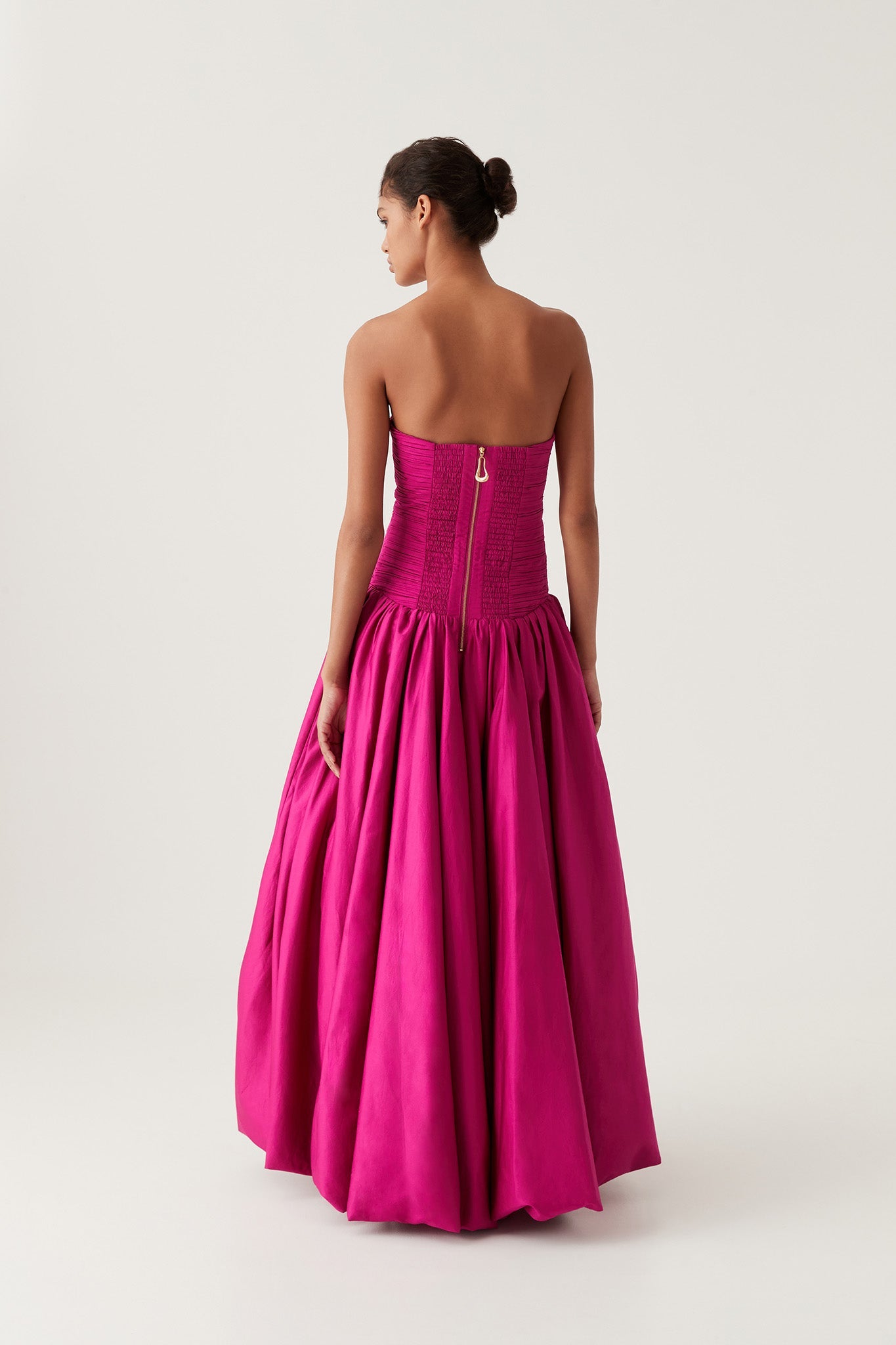 Violette Bubble Hem Maxi Dress - Deep Magenta