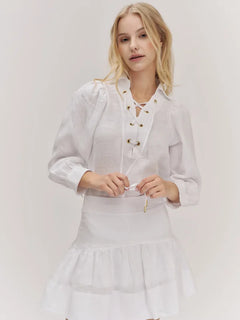 Vivienne Linen Blouse - White