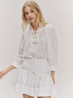 Anya Linen Skirt - White
