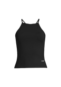 Built-In-Bra Halterneck Tank - Black