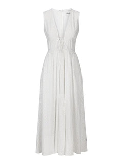 Kathy Herringbone Dress - White