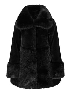 Anna Fake Fur Jacket - Black