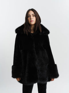 Anna Fake Fur Jacket - Black