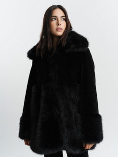 Anna Fake Fur Jacket - Black