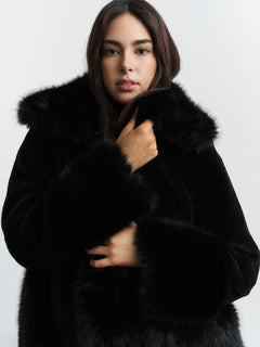 Anna Fake Fur Jacket - Black