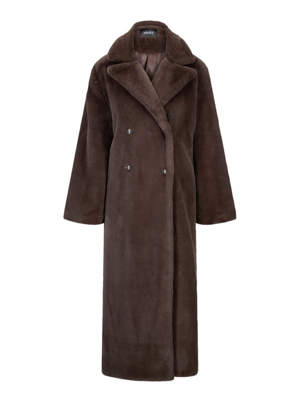 Talea Fake Fur Jacket - Dark Brown