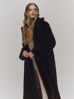 Talea Fake Fur Jacket - Dark Brown