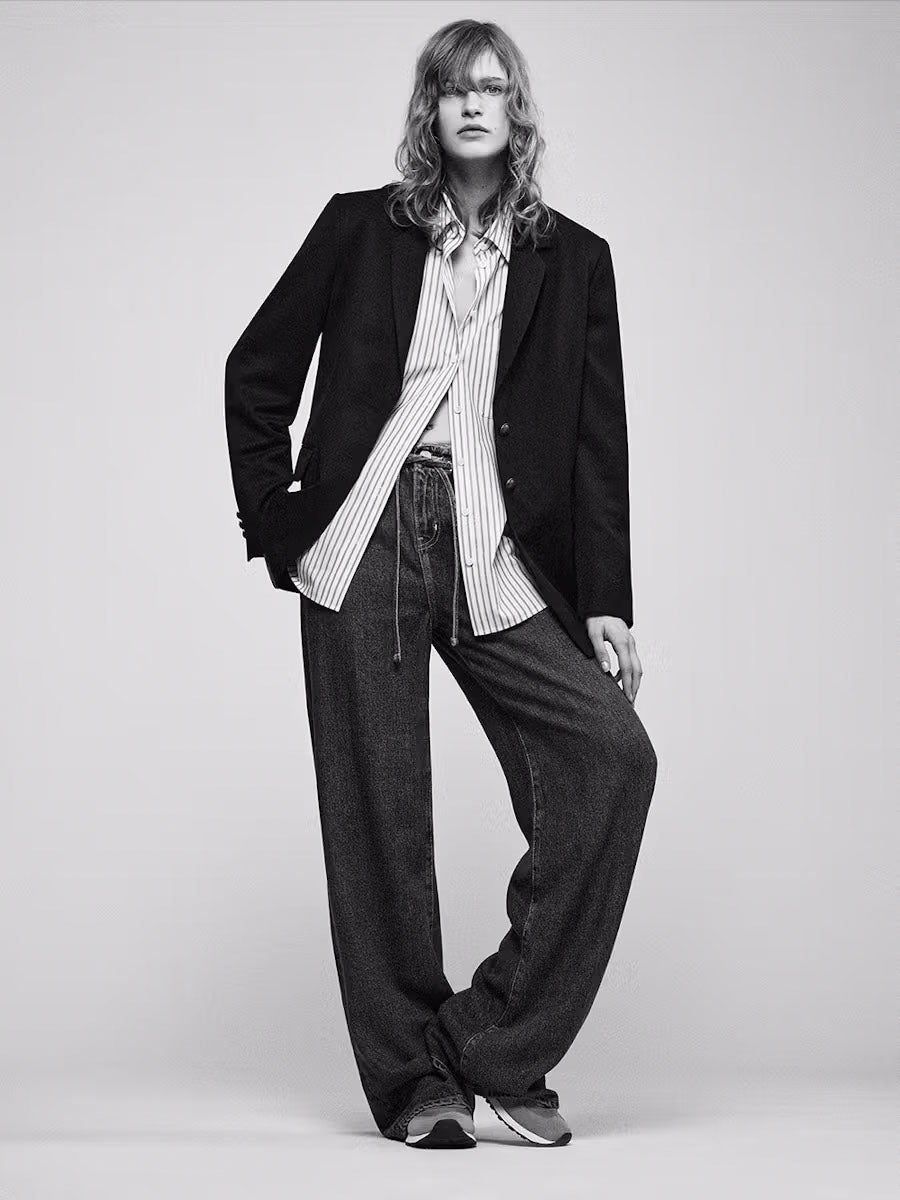 Super Drape Drawstring Wide Leg - Ghost