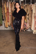 Sequins Strap Dress - Black
