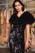 Sequins Strap Dress - Black
