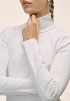 Serene Half Zip Long Sleeve - White