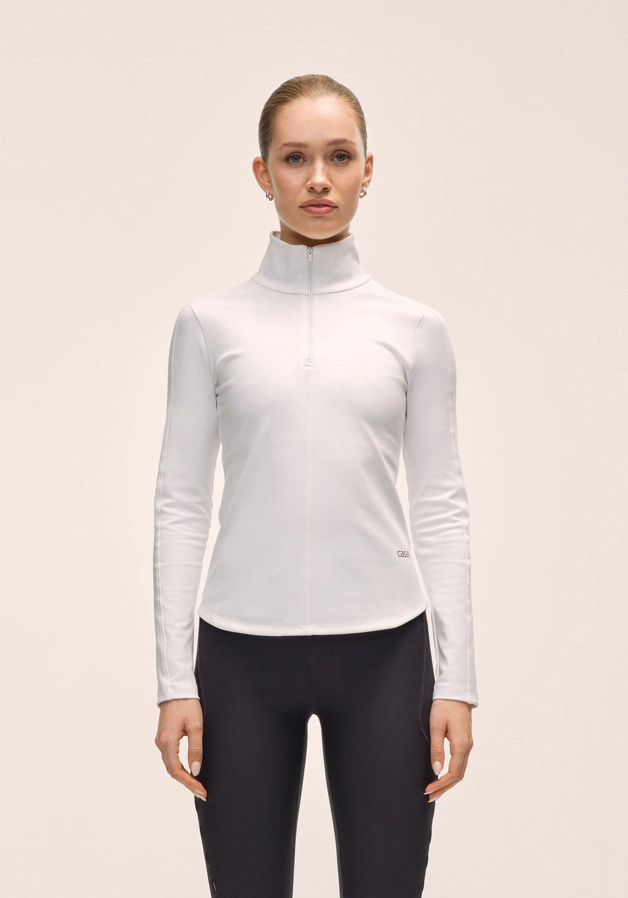 Serene Half Zip Long Sleeve - White