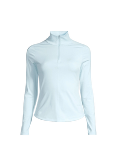 Serene Half Zip Long Sleeve - Aqua Glow
