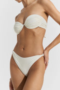 Twisted Bikini Bottom - Pearl White