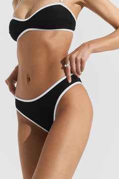 Ribbed Bikini Bottom - Black