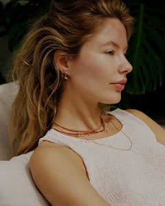Maroon Harmony Necklace - Gold
