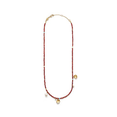 Maroon Harmony Necklace - Gold